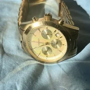 Accessories | Dkny Gold Finish Watch Mother Of Pearl Dial 